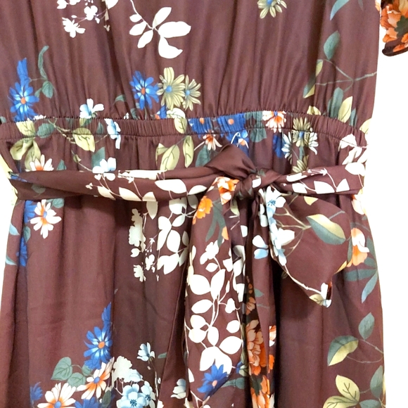 Dex Short Sleeve Floral Dress Size L - Picture 4 of 5